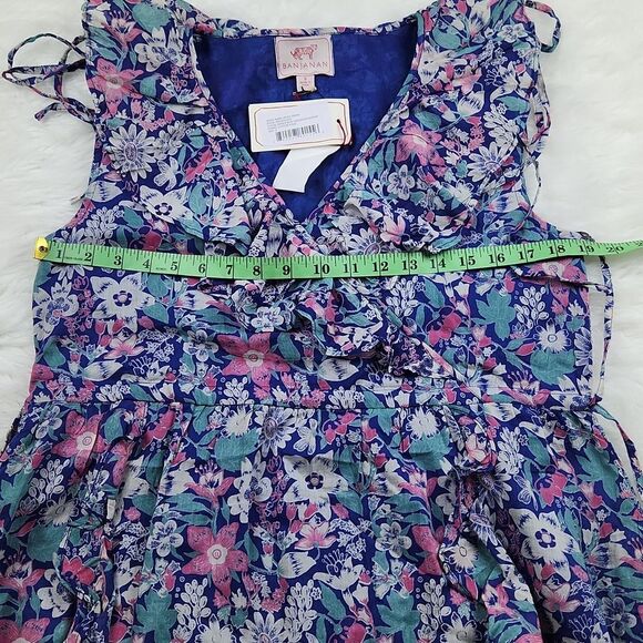 Banjanan NWT Wo Sylvie Floral Ruffled Mini Dress in Annas Wild Garden Size Small - Picture 8 of 10